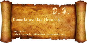 Demetrovits Henrik névjegykártya