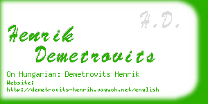 henrik demetrovits business card